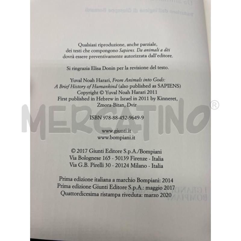 HARARI SAPIENS DA ANIMALI A DEI | Mercatino dell'Usato Roma eur 3