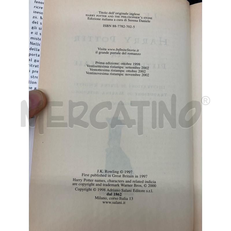 HARRY POTTER E LA PIETRA FILOSOFALE | Mercatino dell'Usato Roma eur 3