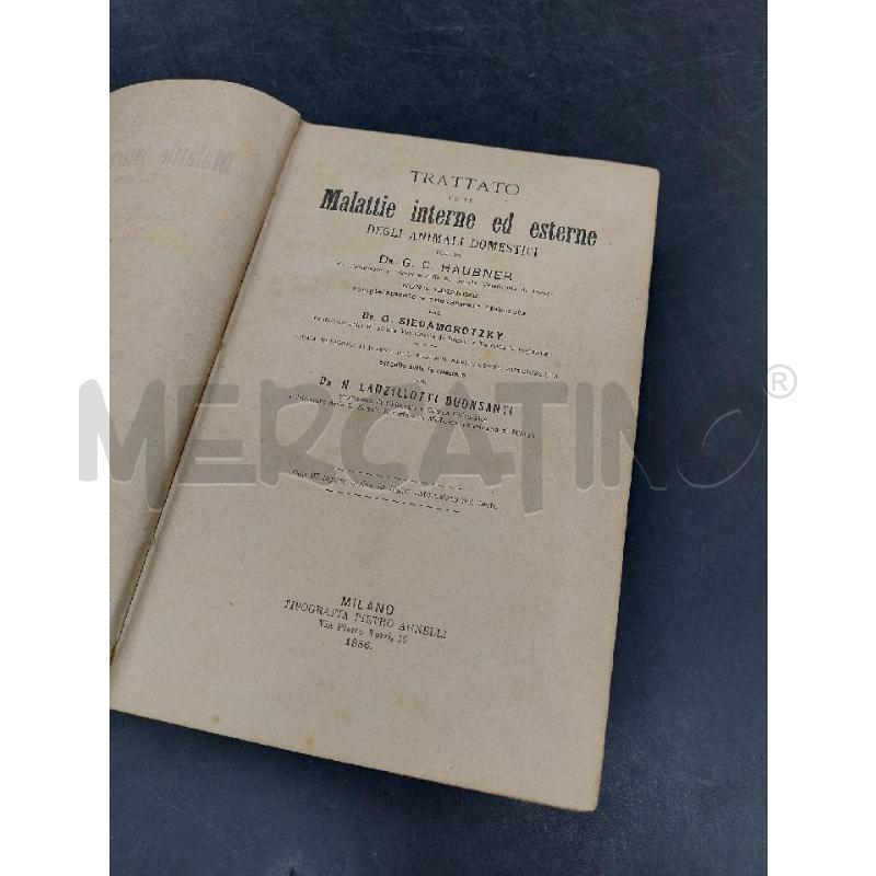 HAUBNER MALATTIE INTERNE ED ESTERNE DEGLI ANIMALI DOMESTICI 1886 | Mercatino dell'Usato Roma eur 4