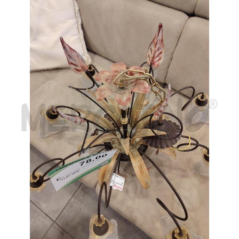 LAMPADARIO 8L MET FOGLIE | Mercatino dell'Usato Roma eur 3