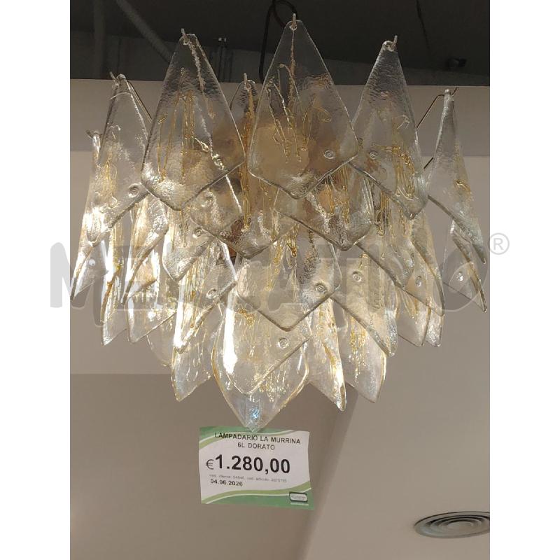 LAMPADARIO LA MURRINA 6L DORATO | Mercatino dell'Usato Roma eur 1