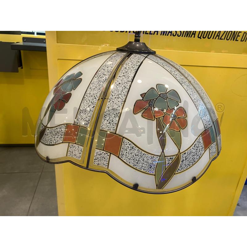 LAMPADARIO VETRO FIORI | Mercatino dell'Usato Roma eur 2