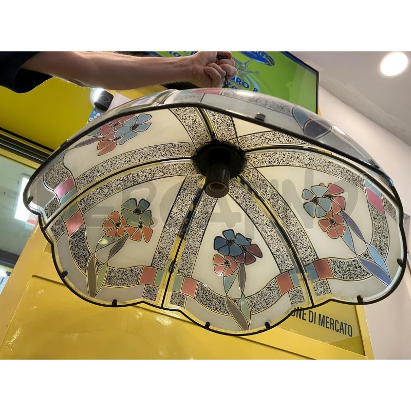 LAMPADARIO VETRO FIORI | Mercatino dell'Usato Roma eur 3