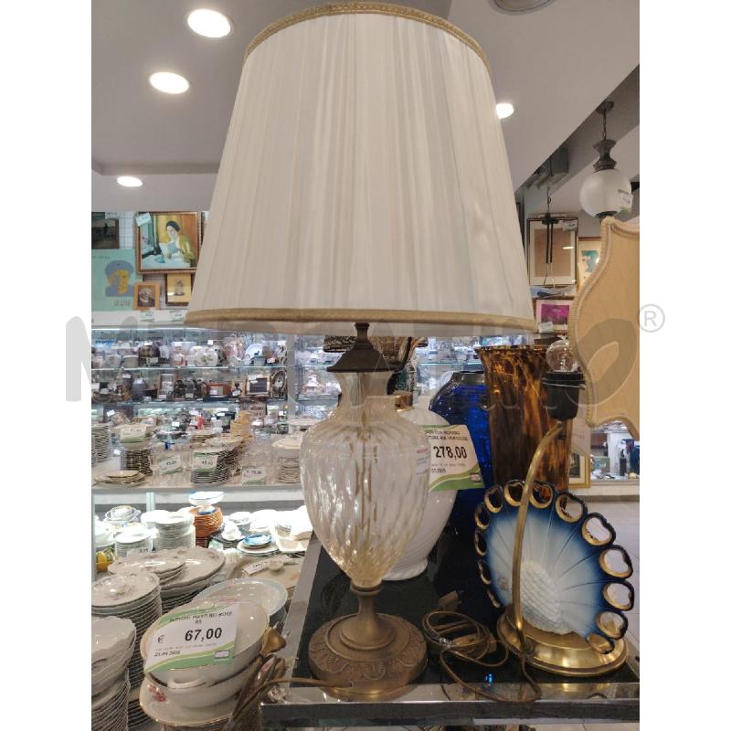 LAMPADA BASE CRISTALLO E OTTONE  | Mercatino dell'Usato Roma eur 1