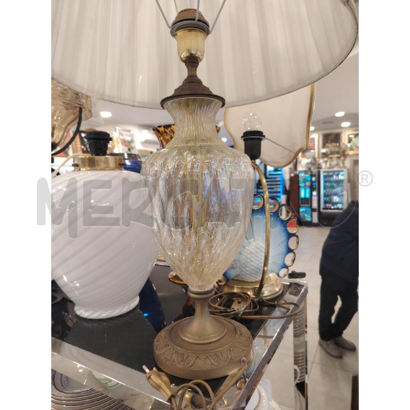 LAMPADA BASE CRISTALLO E OTTONE  | Mercatino dell'Usato Roma eur 2