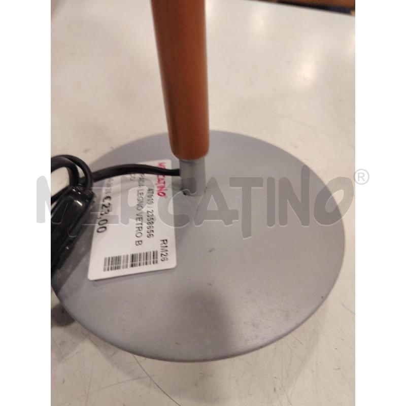 LAMPADA LEGNO VETRO BIANCO | Mercatino dell'Usato Roma eur 3