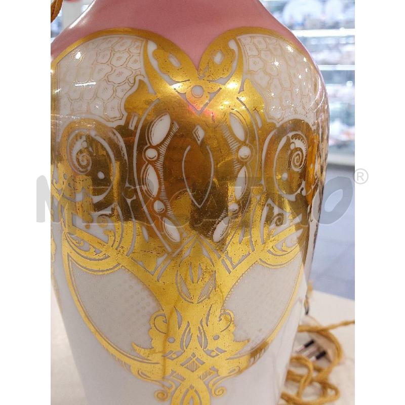 LAMPADA VECCHIA PARIGI DEC FLOREALI E ORO ZECCHINO + ACC   | Mercatino dell'Usato Roma eur 3