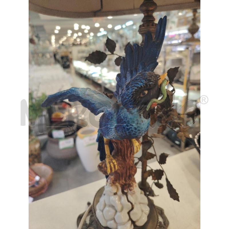 LAMPADA  SEVRES MET CER UCCELLO AZZURRO DA RIV  | Mercatino dell'Usato Roma eur 2