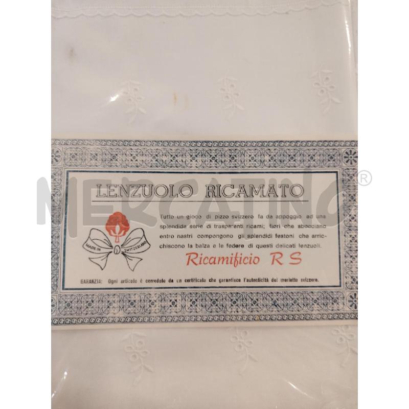 LENZUOLO MATRIMONIALE RICAMATO  | Mercatino dell'Usato Roma eur 2