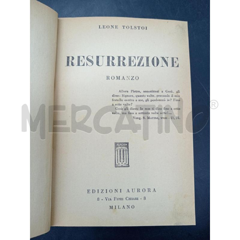 LEONE TOLSTOJ RESURREZIONE 1935 | Mercatino dell'Usato Roma eur 2