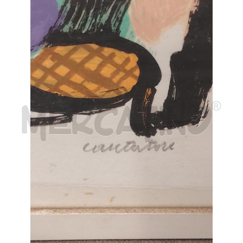 LITOGRAFIA A FIRMA CANTATORE DONNA  | Mercatino dell'Usato Roma eur 3