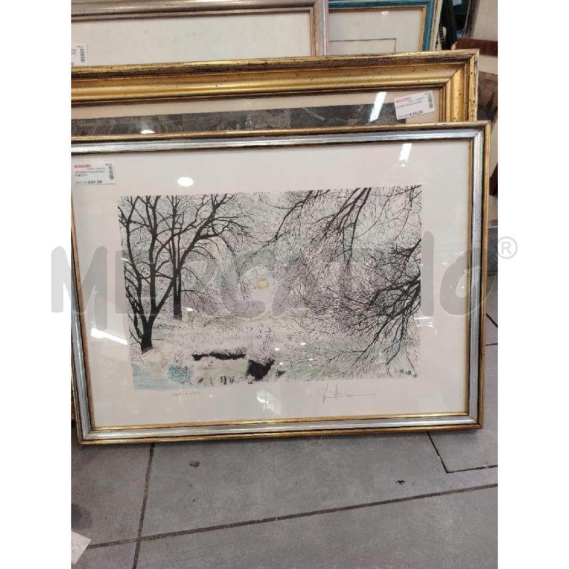 LITOGRAFIA PAESAGGIO INNEVATO  | Mercatino dell'Usato Roma eur 1