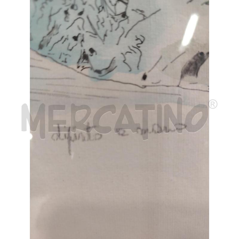 LITOGRAFIA PAESAGGIO INNEVATO  | Mercatino dell'Usato Roma eur 2
