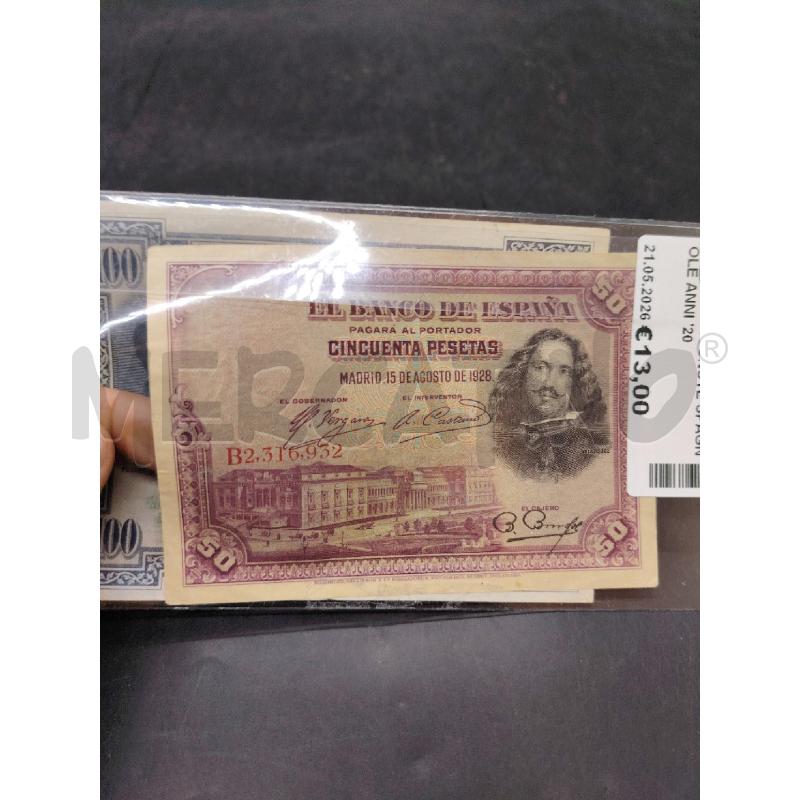 LOTTO BANCONOTE SPAGNOLE ANNI '20 | Mercatino dell'Usato Roma eur 3