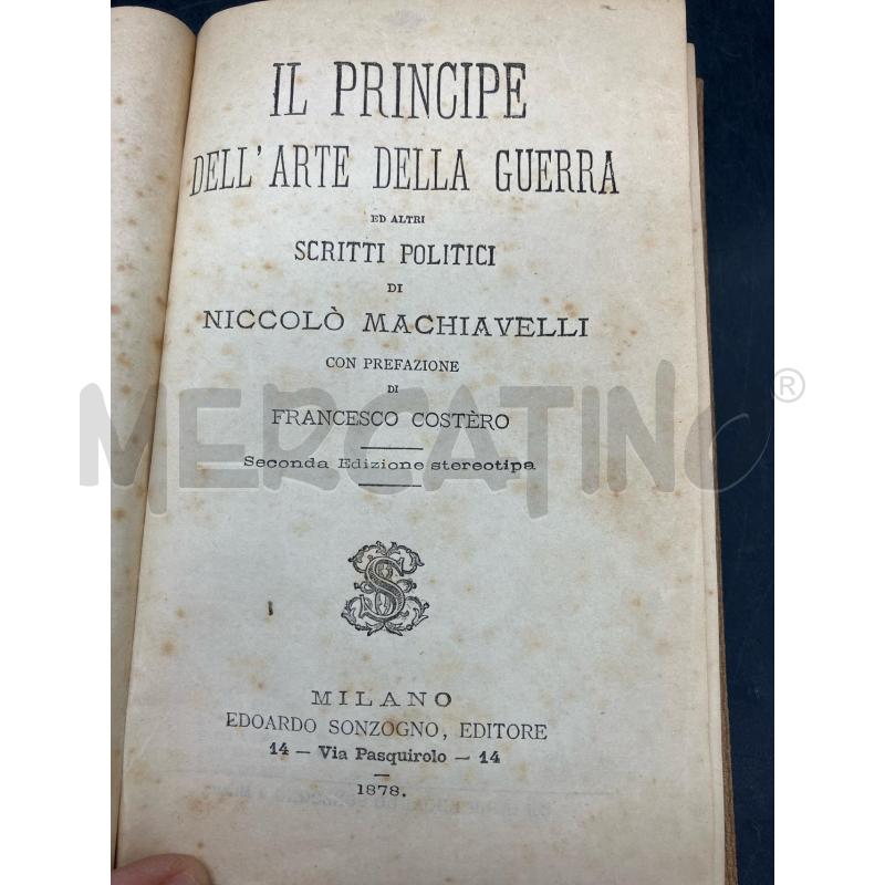 MACHIAVELLI IL PRINCIPE DELL'ARTE DELLA GUERRA ED ALTRI SCRITTI POLITICI | Mercatino dell'Usato Roma eur 3