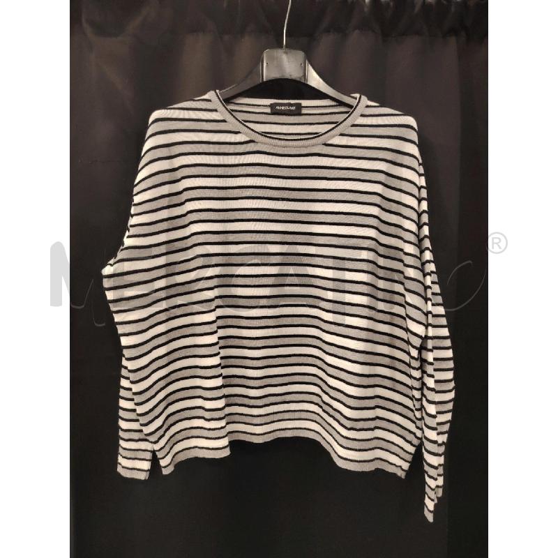 MAGLIA D ANNECLAIRE RIGHE GRI BIA NE COTONE | Mercatino dell'Usato Roma eur 1