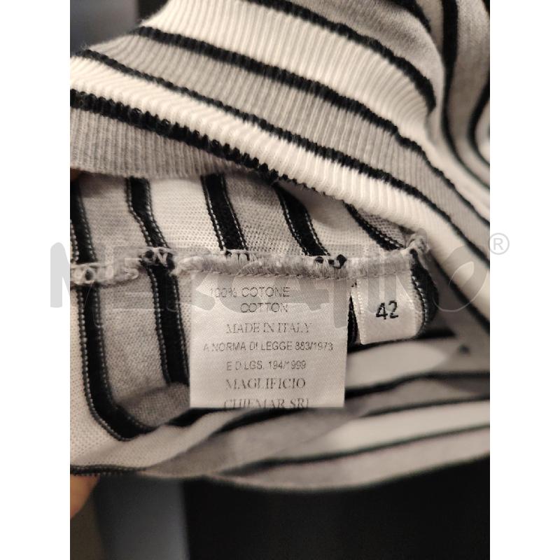 MAGLIA D ANNECLAIRE RIGHE GRI BIA NE COTONE | Mercatino dell'Usato Roma eur 2