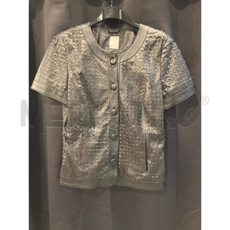 MAGLIA D EKLE NERO PELLE QUADRETTI  | Mercatino dell'Usato Roma eur 1