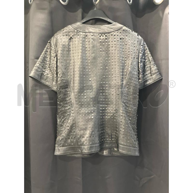 MAGLIA D EKLE NERO PELLE QUADRETTI  | Mercatino dell'Usato Roma eur 3