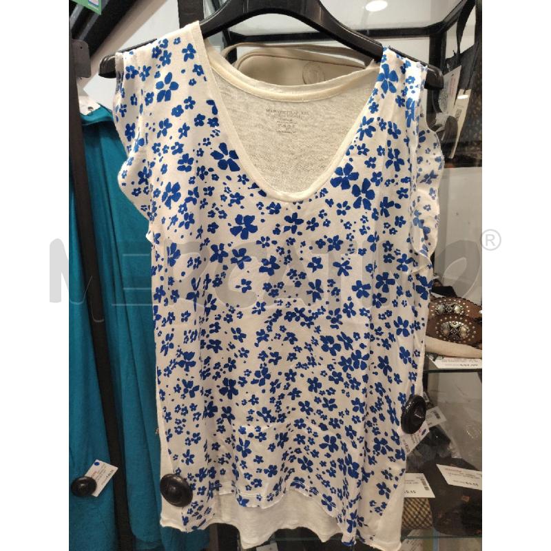MAGLIA D MAJESTIC FILATURES BIA FIORELLINI BLU SMANICATA  | Mercatino dell'Usato Roma eur 1