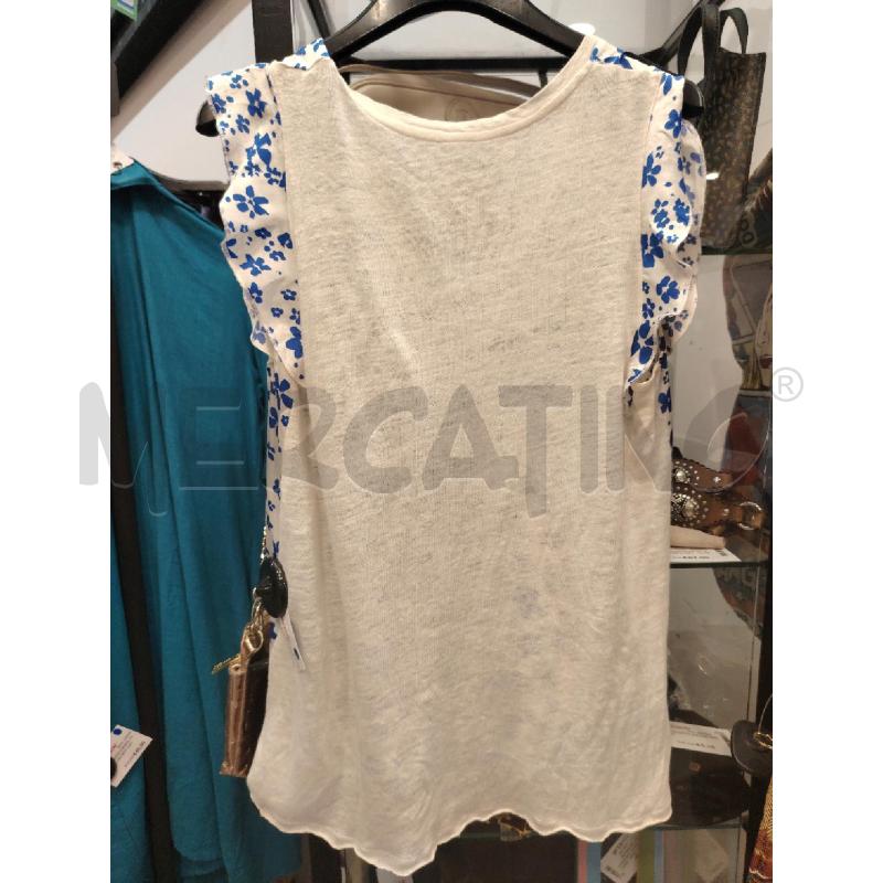 MAGLIA D MAJESTIC FILATURES BIA FIORELLINI BLU SMANICATA  | Mercatino dell'Usato Roma eur 3