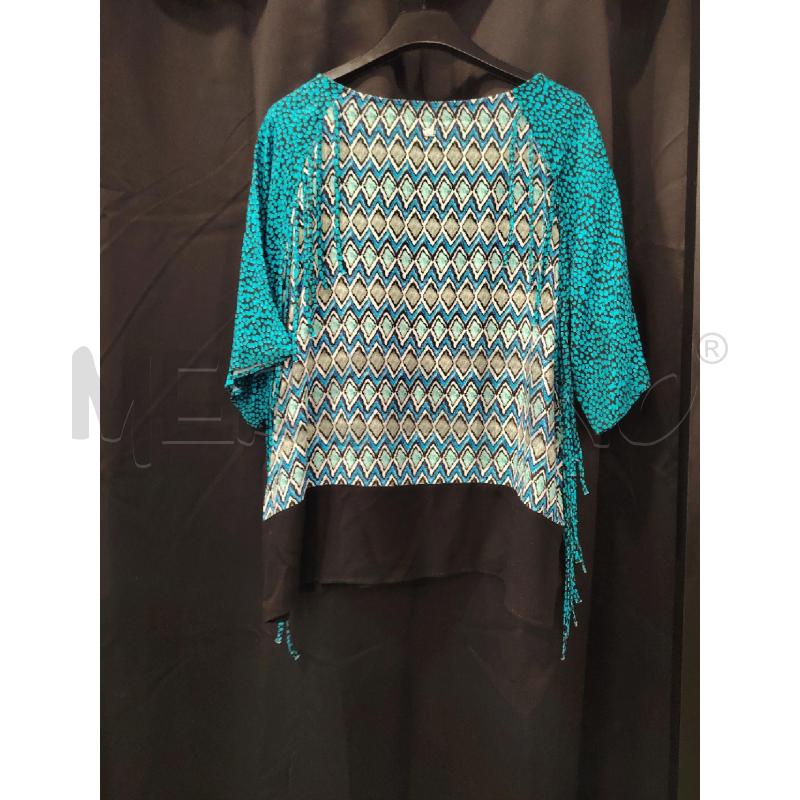 MAGLIA D TRUSSARDI JEANS FANT ROMBI BLU FRANGE | Mercatino dell'Usato Roma eur 3