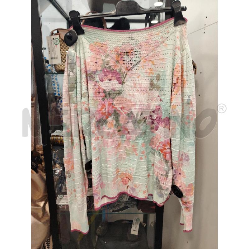 MAGLIA D TWINSET CELESTE FIORI TRAFORATA | Mercatino dell'Usato Roma eur 1