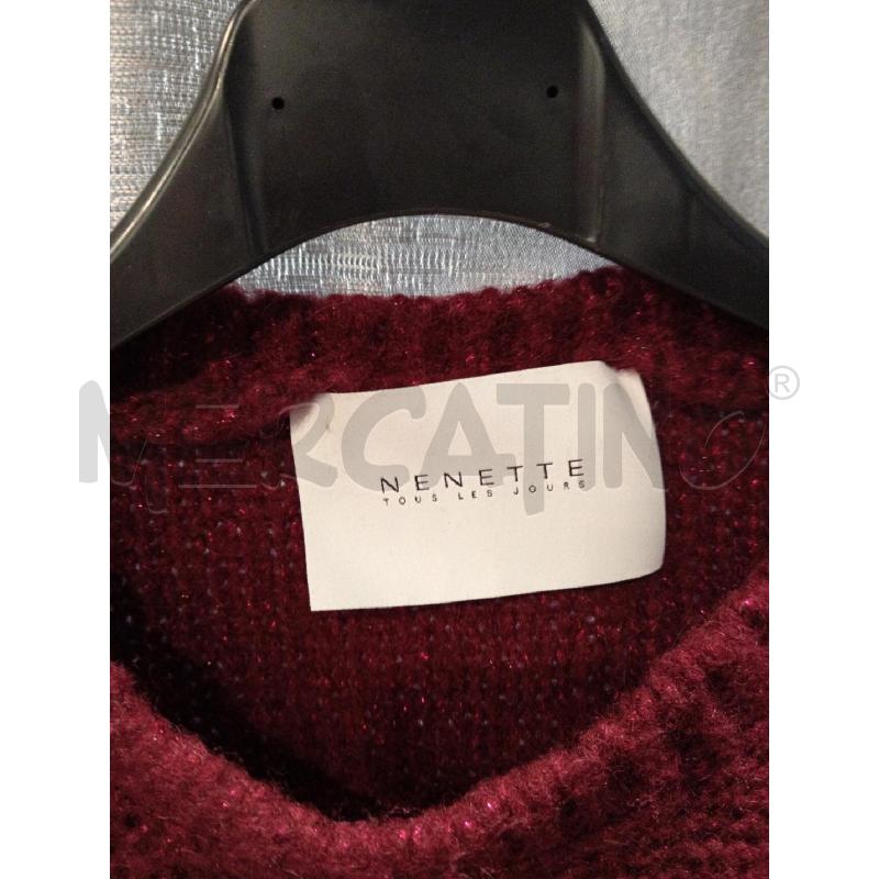MAGLIONE D NENETTE BORDEAUX LUREX | Mercatino dell'Usato Roma eur 2