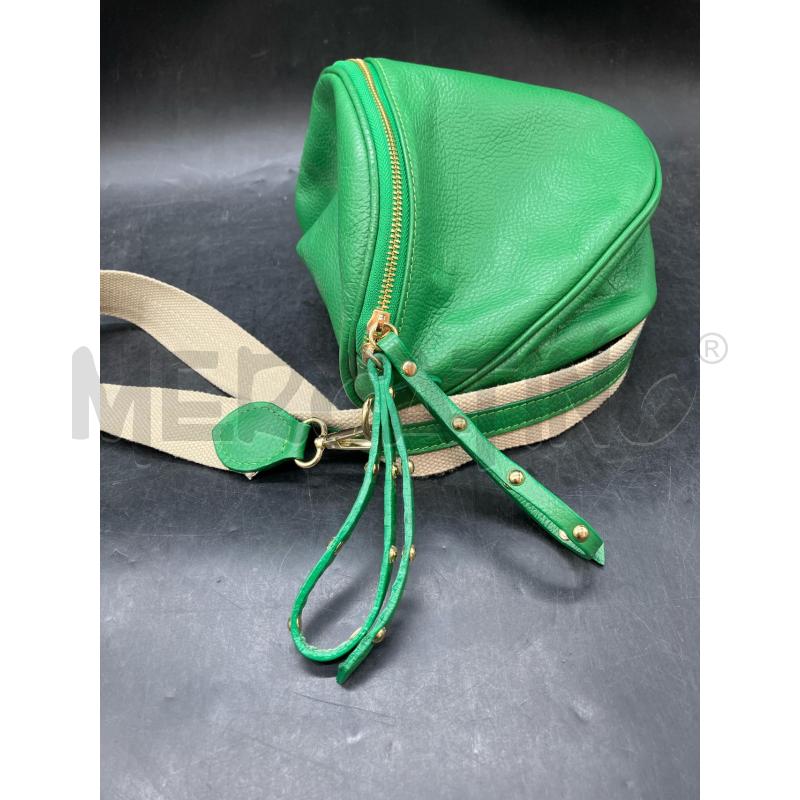 MARSUPIO PELLE VERDE TRACOLLA TESSUTO | Mercatino dell'Usato Roma eur 2