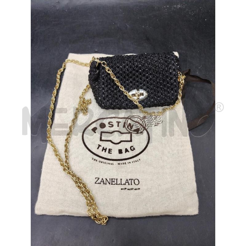 MINI TRACOLLA ZANELLATO RAFIA NERO  | Mercatino dell'Usato Roma eur 1