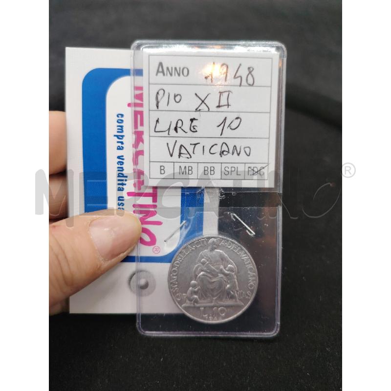 MONETA 10 LIRE PIO XII 1948 | Mercatino dell'Usato Roma eur 1