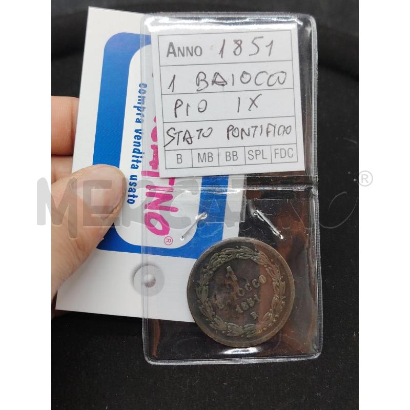 MONETA 1 BAIOCCO 1851 | Mercatino dell'Usato Roma eur 1