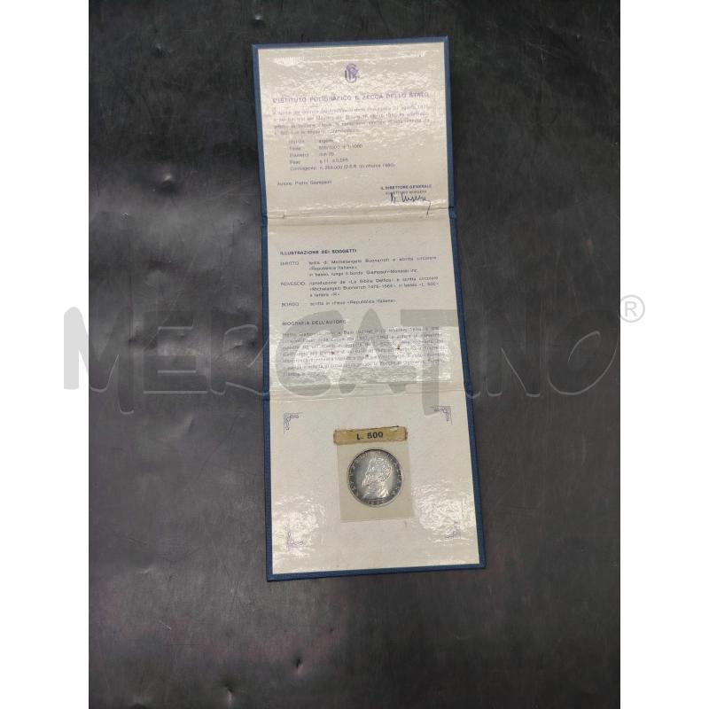 MONETA 500 LIRE MICHELANGELO BUONARROTI | Mercatino dell'Usato Roma eur 4