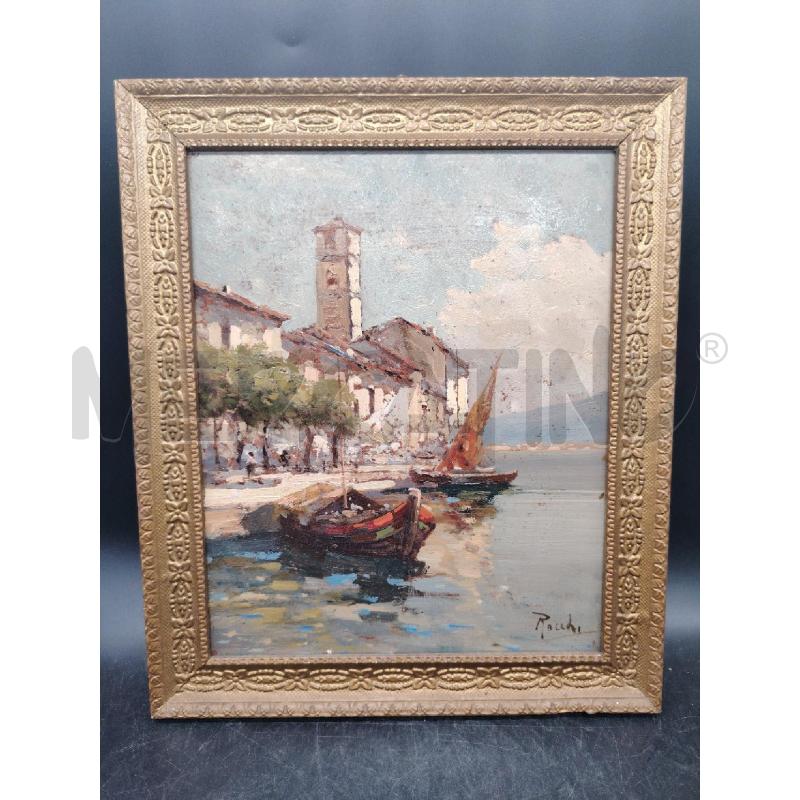 OGGETTO QUADRO OLIO SU RTAVOLA BARCHE  | Mercatino dell'Usato Roma eur 1