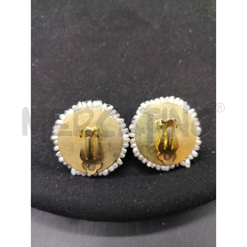 ORECCHINI CLIPS BOTTONE MICRO PERLINE | Mercatino dell'Usato Roma eur 3