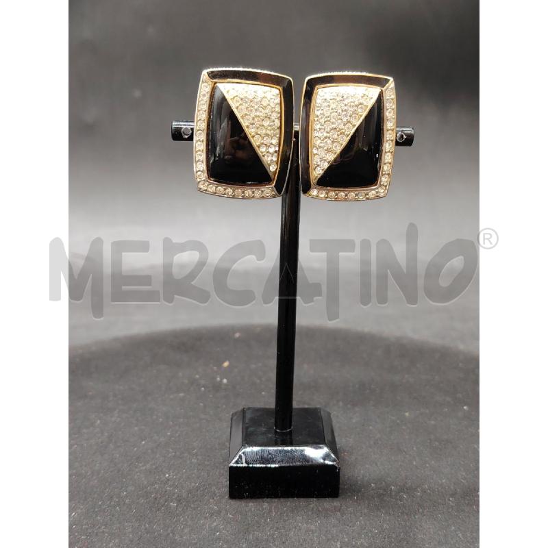 ORECCHINI CLIP VINTAGE RETT NE BRILL  | Mercatino dell'Usato Roma eur 1