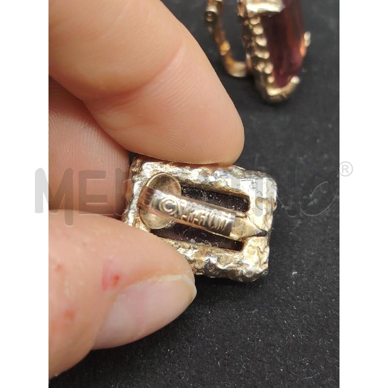 ORECCHINI CLIP VINTAGE SARAH COVENTRY DOR PIETRA MARRONE | Mercatino dell'Usato Roma eur 3