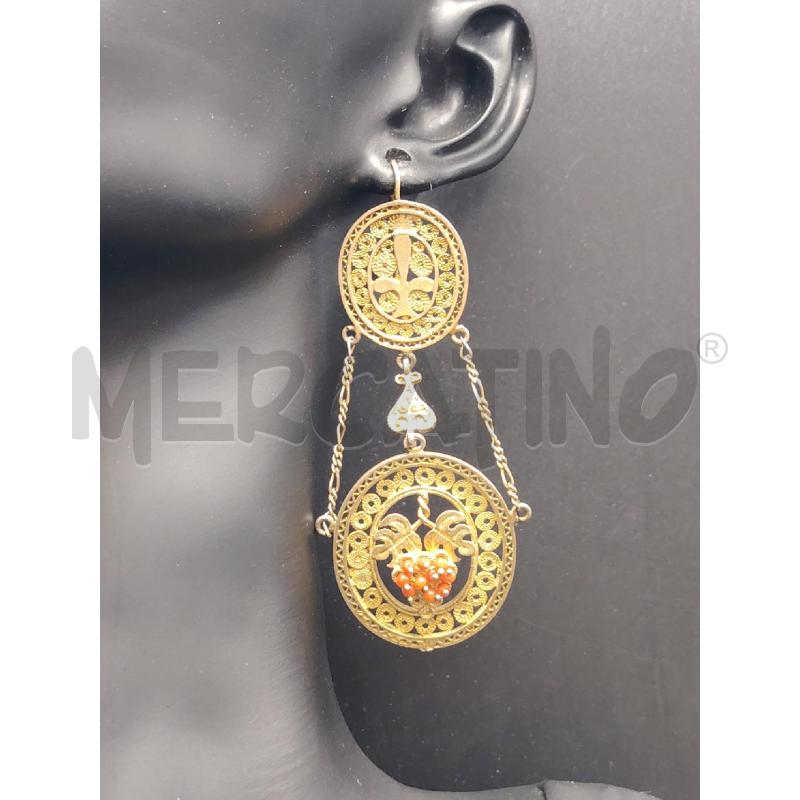 ORECCHINI FUSION DOR OVALI PERLINE CORAL | Mercatino dell'Usato Roma eur 2