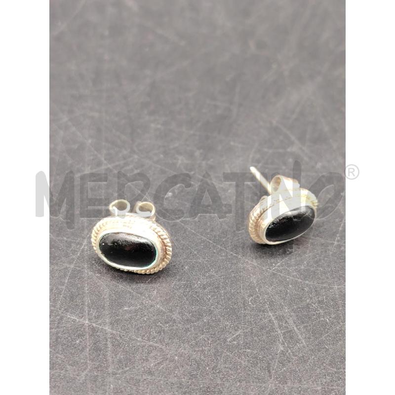 ORECCHINI FUSION OVALE PIETRA NE  | Mercatino dell'Usato Roma eur 1