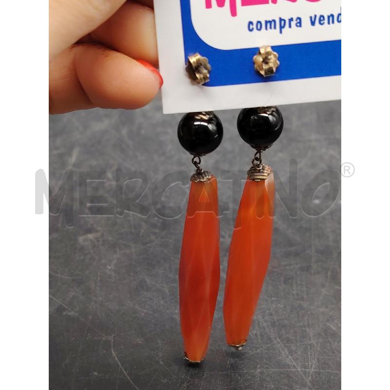 ORECCHINI FUSION PENDENTI PIETRA RSS SFACCETTA ALLUNGATA | Mercatino dell'Usato Roma eur 3