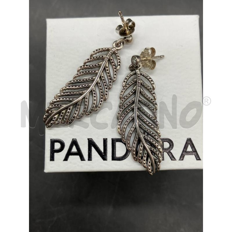 ORECCHINI PANDORA PIUMA PENDENTE STRASS | Mercatino dell'Usato Roma eur 3