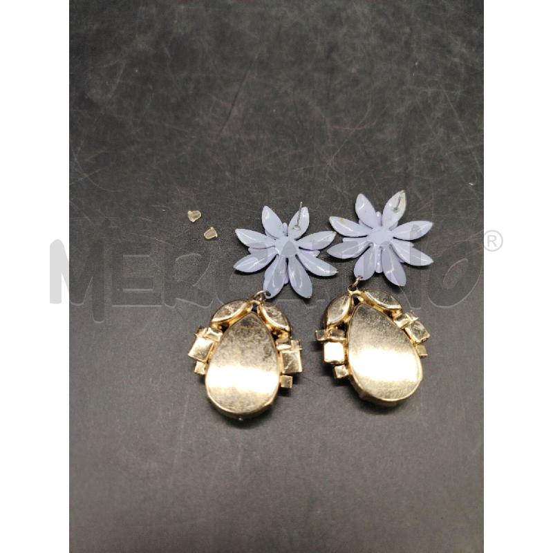 ORECCHINI PENDENTI FIORE LILLA PIETRE FUCSIA | Mercatino dell'Usato Roma eur 3