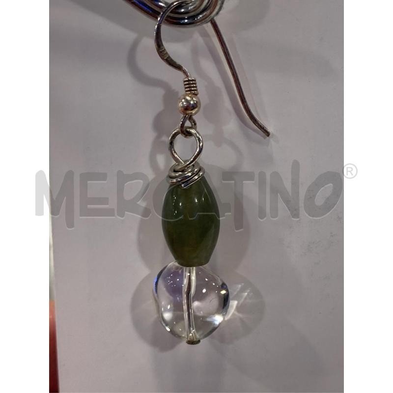 ORECCHINI PENDENTI FUSION PIETRA TRASP VE | Mercatino dell'Usato Roma eur 2