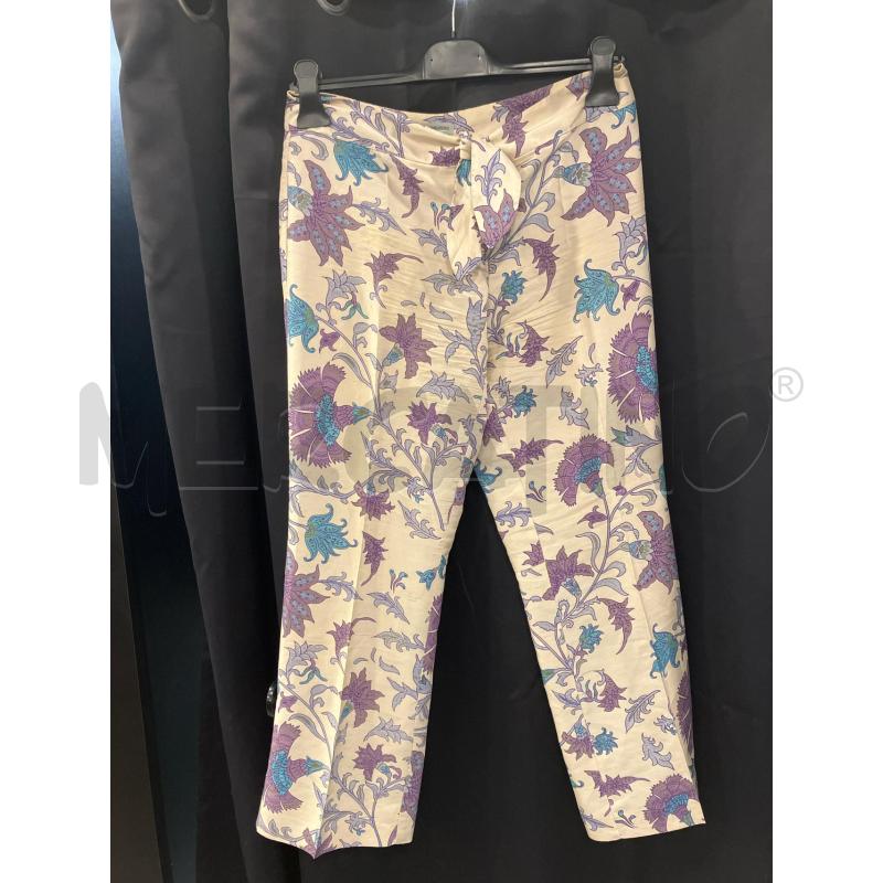 PANTALONE DONNA ATOS LOMBARDINI BEIGE RICAMI VIO CEL | Mercatino dell'Usato Roma eur 1