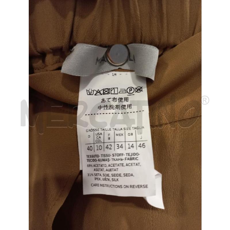 PANTALONE D MARELLA MARRONE MISTO SETA  | Mercatino dell'Usato Roma eur 4
