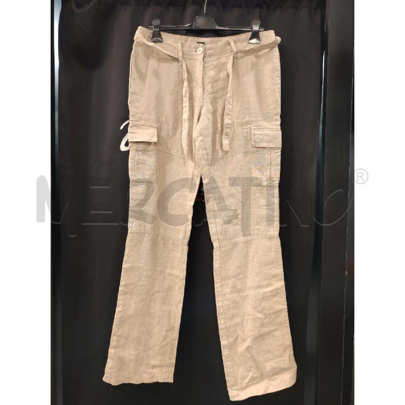 PANTALONE D PEUTEREY BEIGE LINO CARGO | Mercatino dell'Usato Roma eur 1