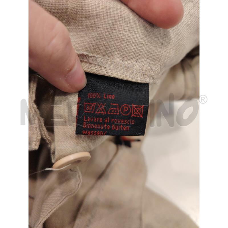 PANTALONE D PEUTEREY BEIGE LINO CARGO | Mercatino dell'Usato Roma eur 3