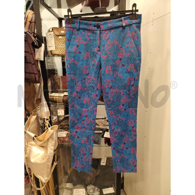 PANTALONE D PINKO BLU FIORI FUCISA | Mercatino dell'Usato Roma eur 1