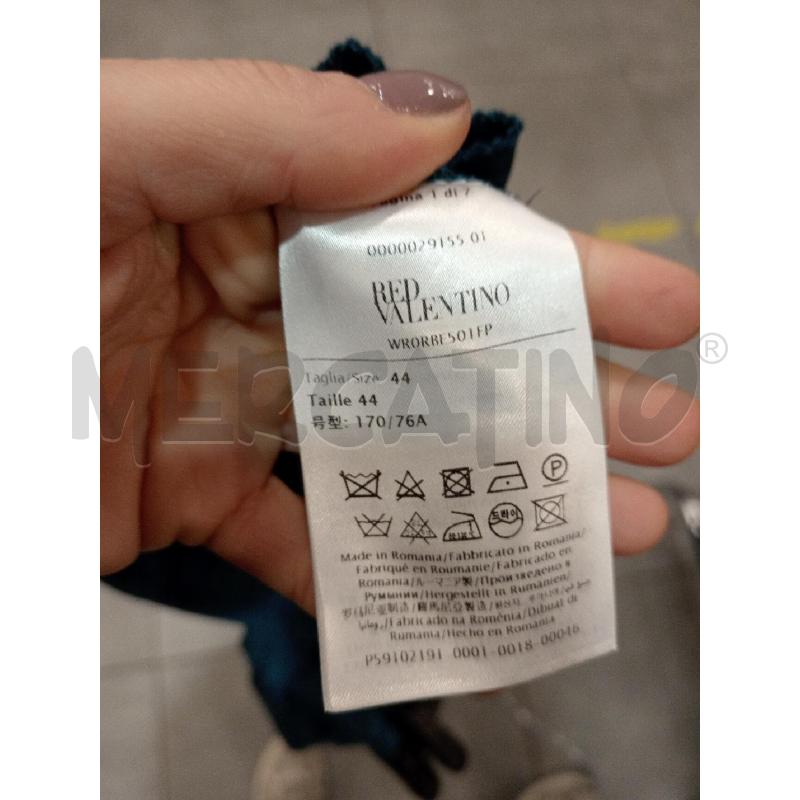 PANTALONE D REDVALENTINO TURCHESE TESSUTO ELASTICO | Mercatino dell'Usato Roma eur 4