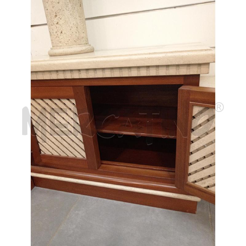 PARETE SOGGIORNO LEGNO/TRAVERTINO | Mercatino dell'Usato Roma eur 4